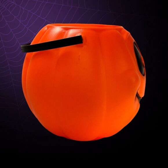 VTG Halloween Pumpkin Trick or Treat Candy Bucket 1997 Grand Venture Blow Mold - Picture 2 of 9